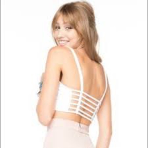 Brandy Melville caged bralette white NWOT sz Small - Picture 2 of 6